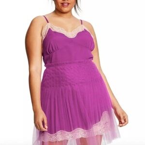 Rodarte for Target Lace Tulle Mini Skirt Magenta Pink Plus Size 20